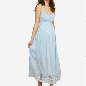 Motherhood Maternity Blue Lace Maxi Dress